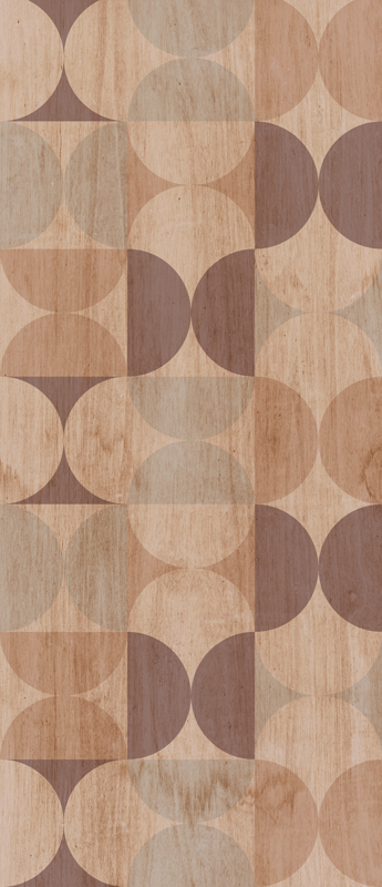 Nordic vinyl carpet brown geometric wood design - TenStickers