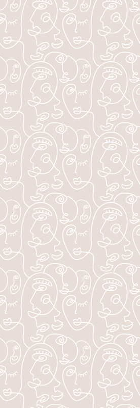 Nordic vinyl carpet in pink and white design - TenStickers
