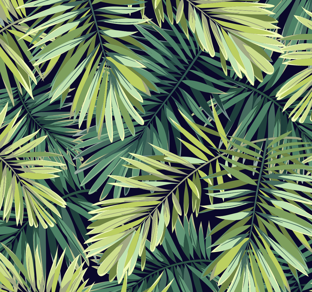 Nature vinyl carpet with large green leaves - TenStickers