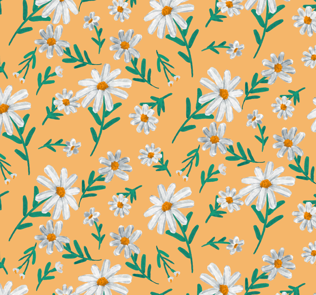 Nature vinyl carpet with daisy flower yellow design - TenStickers