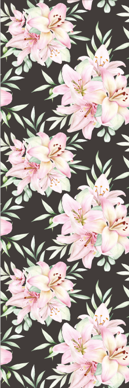 Nature vinyl carpet watercolor lilies design - TenStickers
