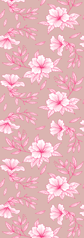 Nature vinyl carpet neon pink lotus - TenStickers