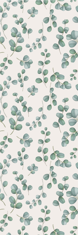 Nature vinyl carpet with watercolor leaves on beige - TenStickers