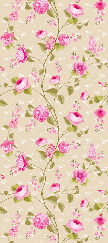 Nature vinyl carpet vintage floral print - TenStickers