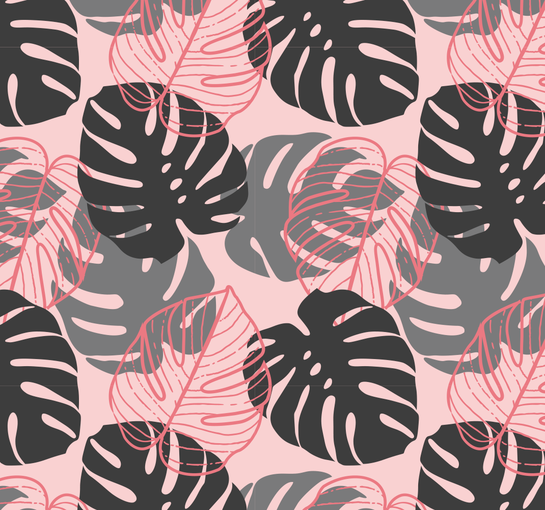 Nature vinyl carpet in pink and grey monstrosa - TenStickers