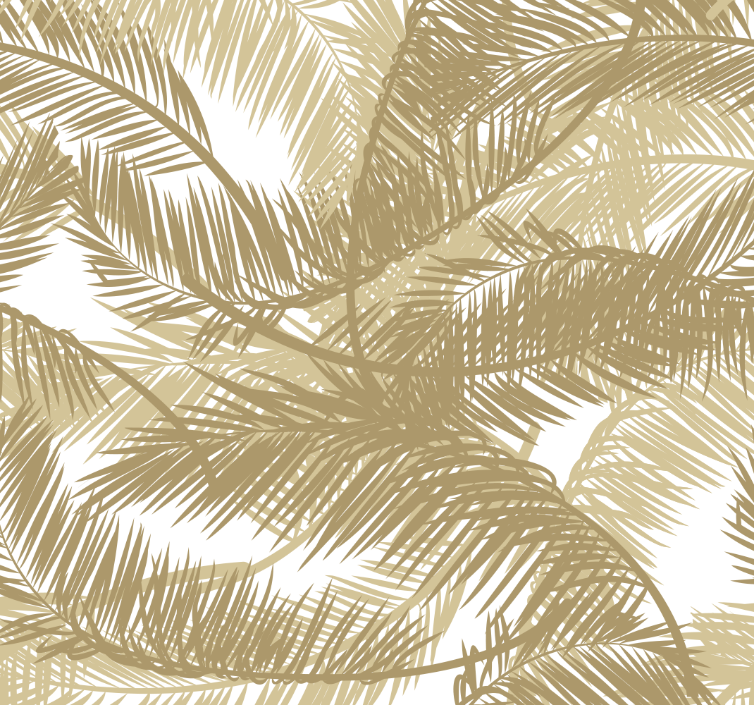 Tropical palm tree golden exotic nature vinyl carpet - TenStickers