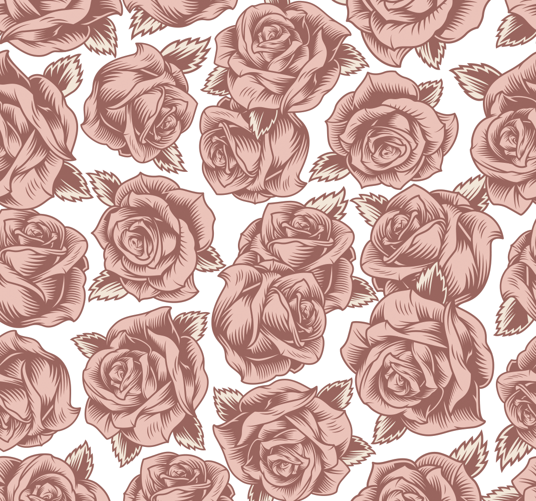 Retro roses nature vinyl carpet - TenStickers