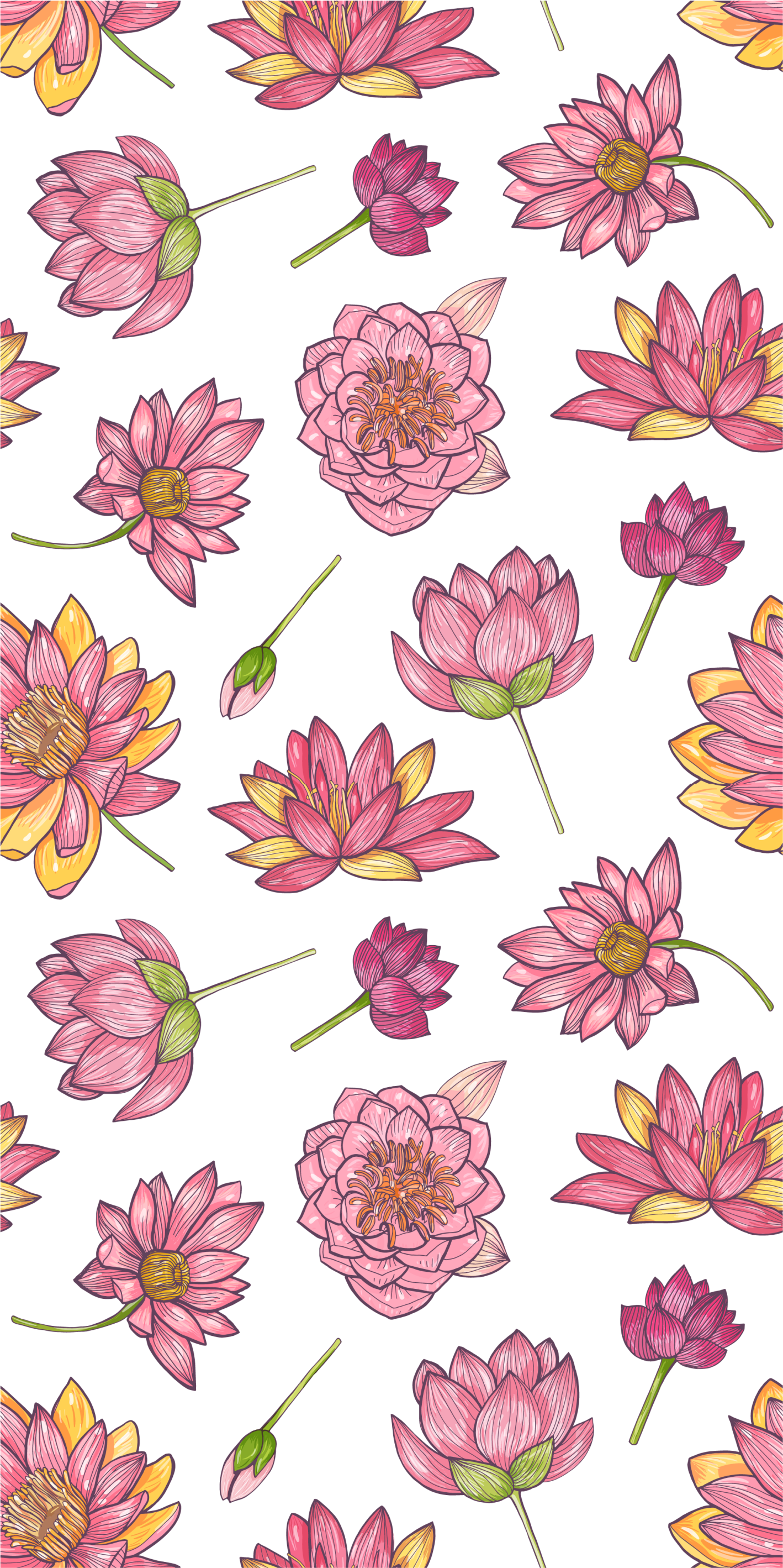 Nature vinyl carpet pink lotus flowers - TenStickers