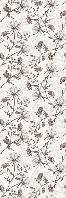Nature vinyl carpet with vintage beige flowers - TenStickers
