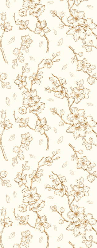 Nature vinyl carpet cream flower cherry blossom - TenStickers