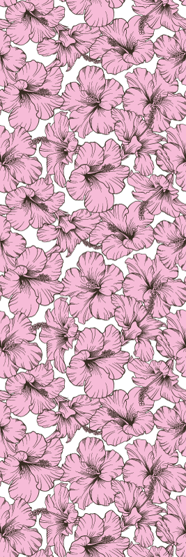 Nature vinyl carpet pink hibiscus flower pattern - TenStickers