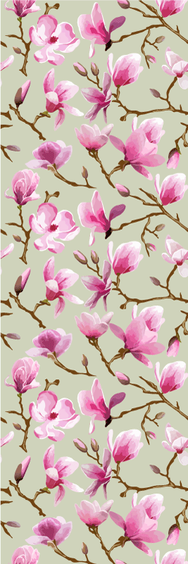 Nature vinyl carpet beautiful purple magnolia tree - TenStickers