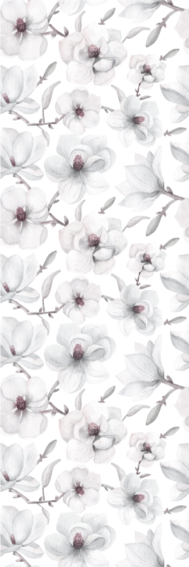 Nature vinyl carpet with elegant magnolia branch - TenStickers