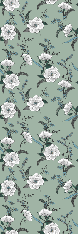 Nature vinyl carpet with beautiful white magnolia - TenStickers