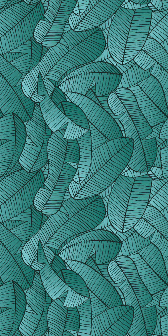 Nature vinyl carpet with green palm tree design - TenStickers
