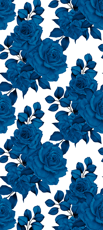 Nature vinyl carpet "new nostalgia" blue flowers - TenStickers