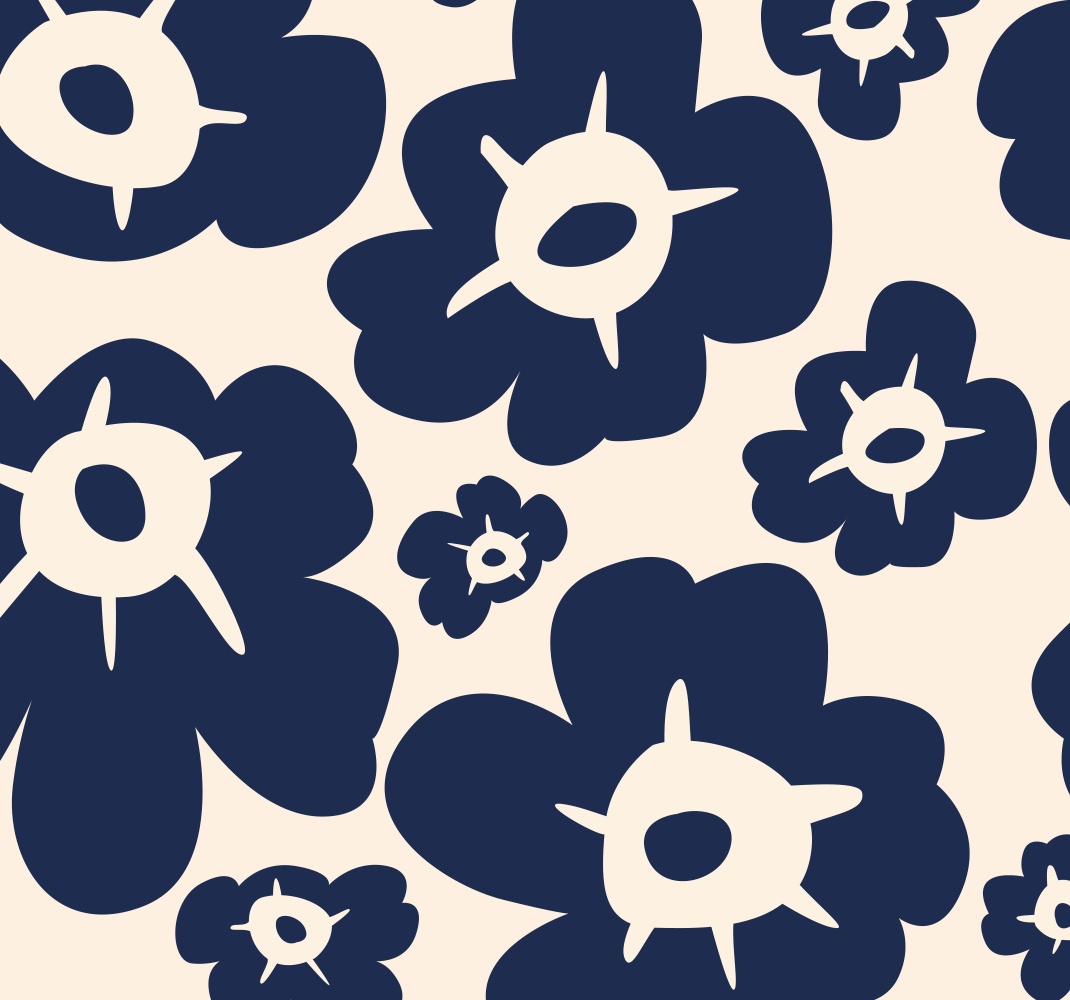 Nature vinyl carpet dark blue poppy - TenStickers