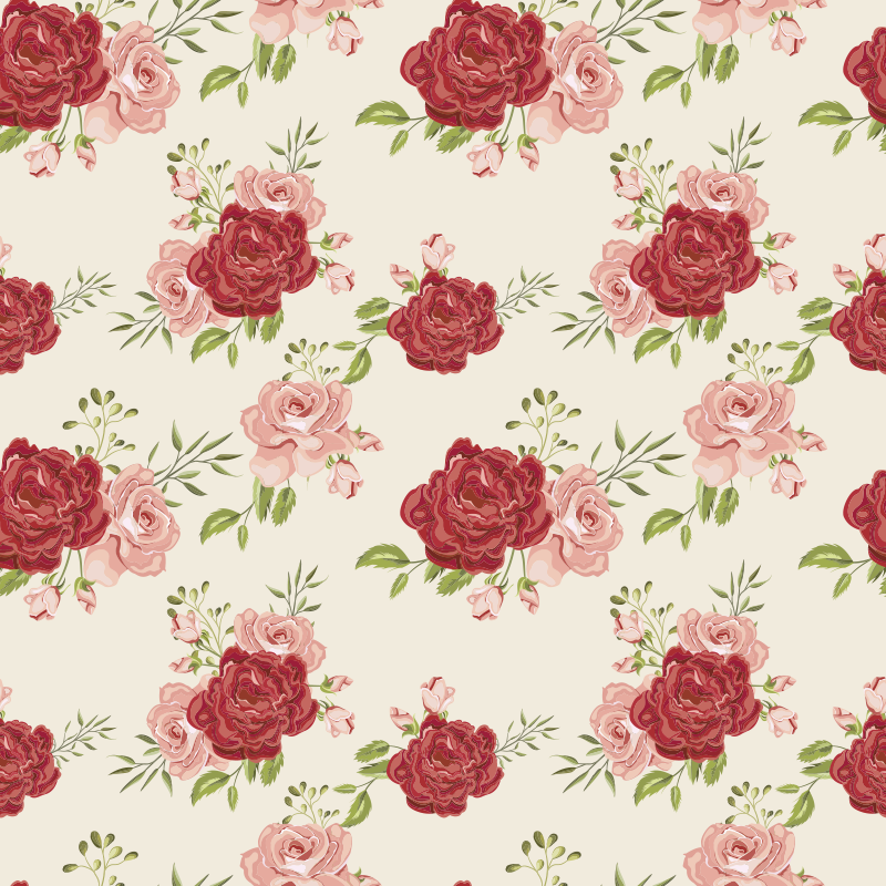 Nature vinyl carpet with elegant roses - TenStickers