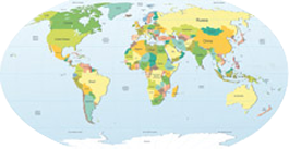 World map vinyl carpet political world map vinyl - TenStickers