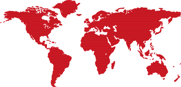 World map vinyl carpet red map with lines - TenStickers