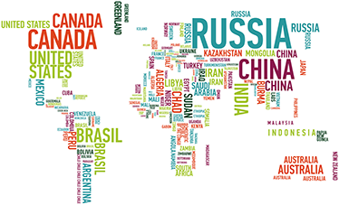 World map vinyl carpet colorful country design - TenStickers
