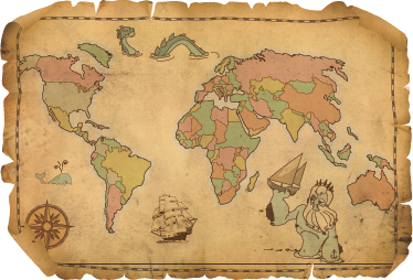 World map vinyl carpet antique decorative map - TenStickers