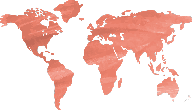 World map vinyl carpet in living coral texture - TenStickers