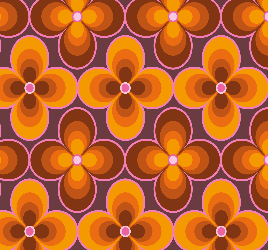 Vintage vinyl carpet with retro floral design - TenStickers