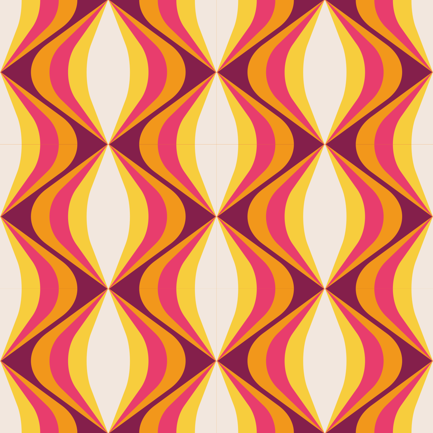 Vintage vinyl carpet retro orange wave - TenStickers