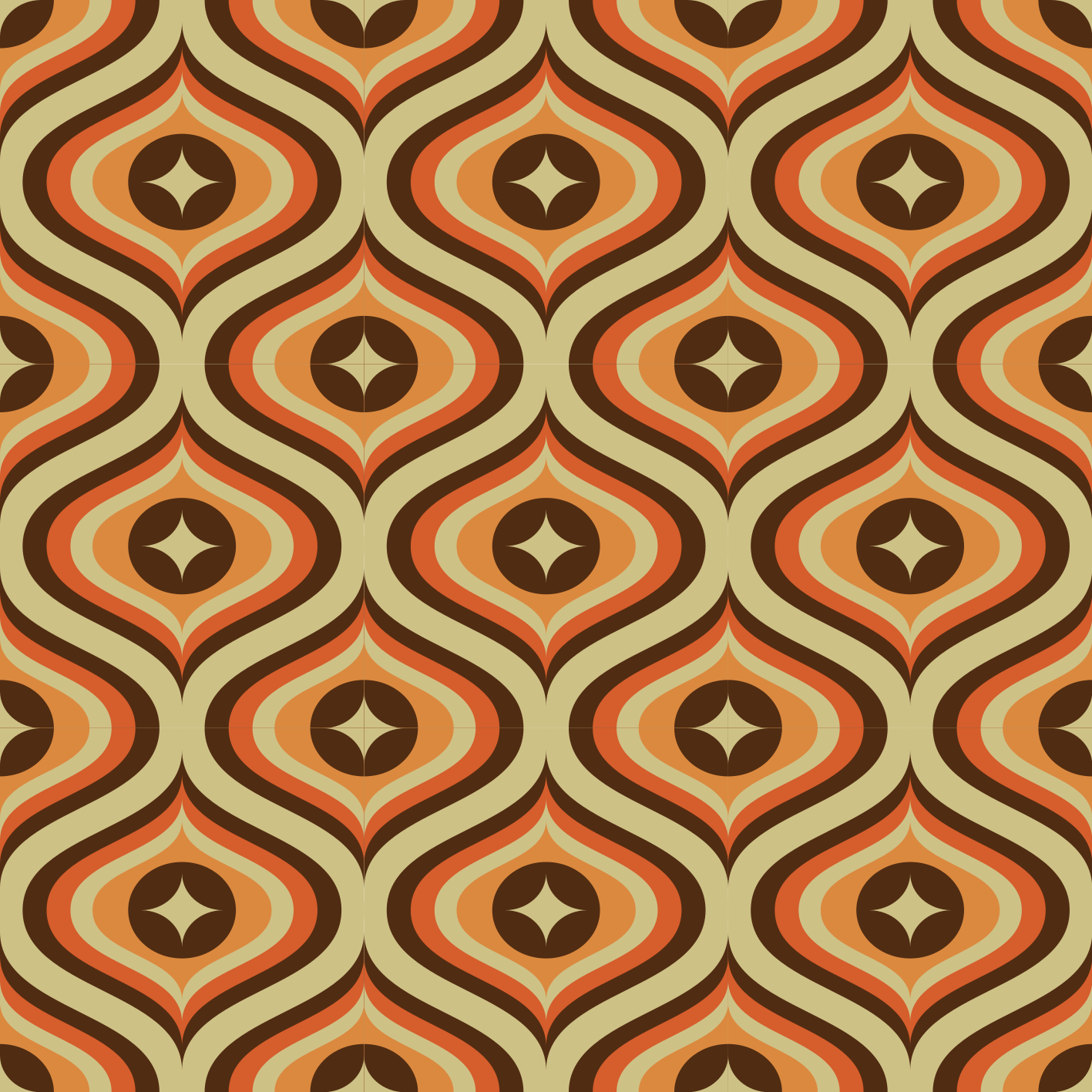 Vintage vinyl carpet in retro orange and brown - TenStickers