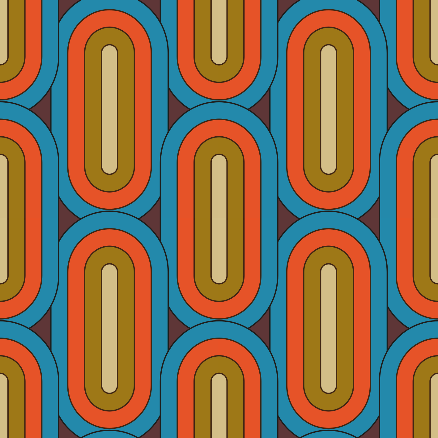Vintage vinyl carpet in retro rounded blue - TenStickers