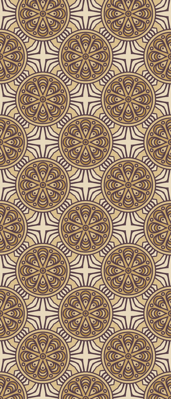 Vintage vinyl carpet in damask circle design - TenStickers