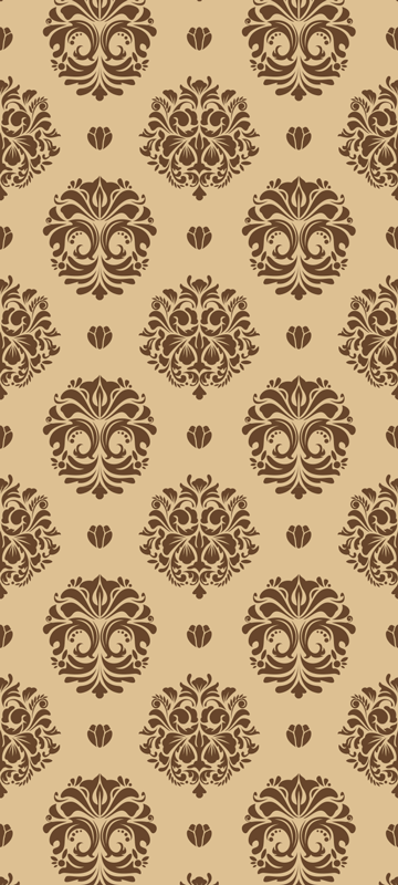 Vintage vinyl carpet in beige damask design - TenStickers