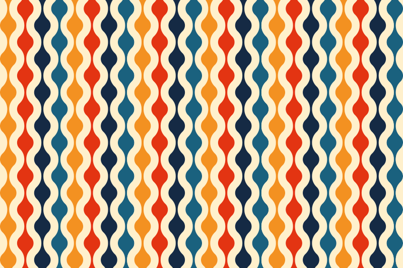 Vintage vinyl carpet 70s style wave - TenStickers