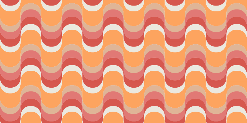 Vintage vinyl carpet 70s retro waves - TenStickers
