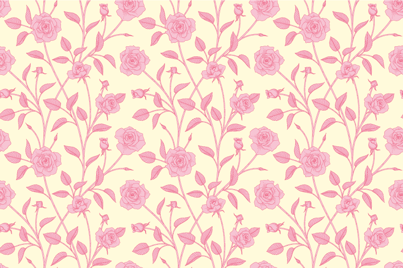 Vintage vinyl carpet with small roses on pink - TenStickers
