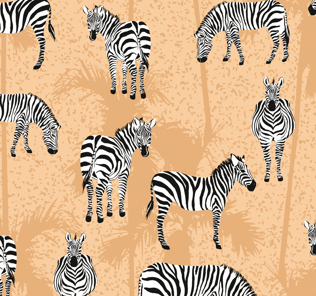 Animal vinyl carpet zebra wallpaper for bathroom - TenStickers