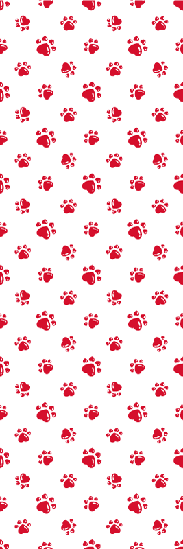 Animal vinyl carpet with cat paws and heart design - TenStickers