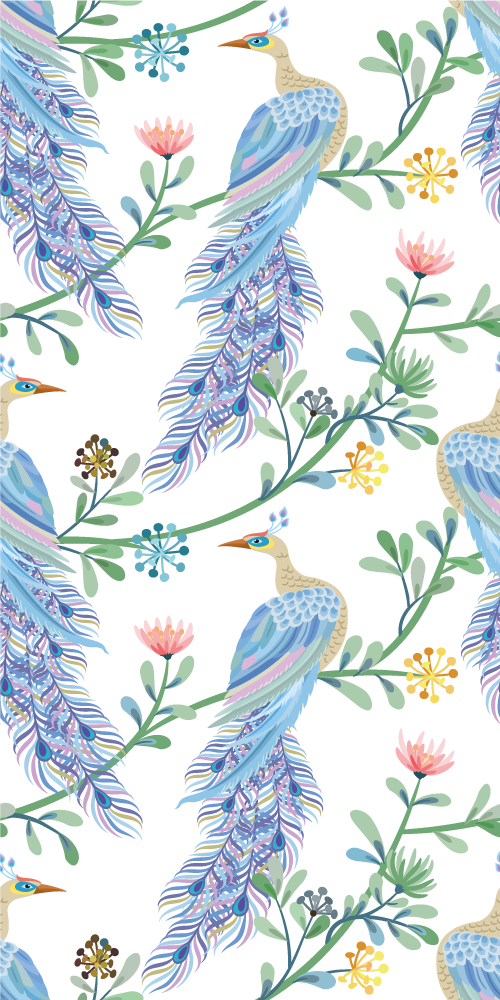 Animal vinyl carpet birds in paradise design - TenStickers