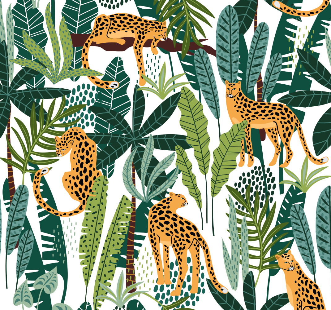Tropical pattern animal vinyl carpet - TenStickers