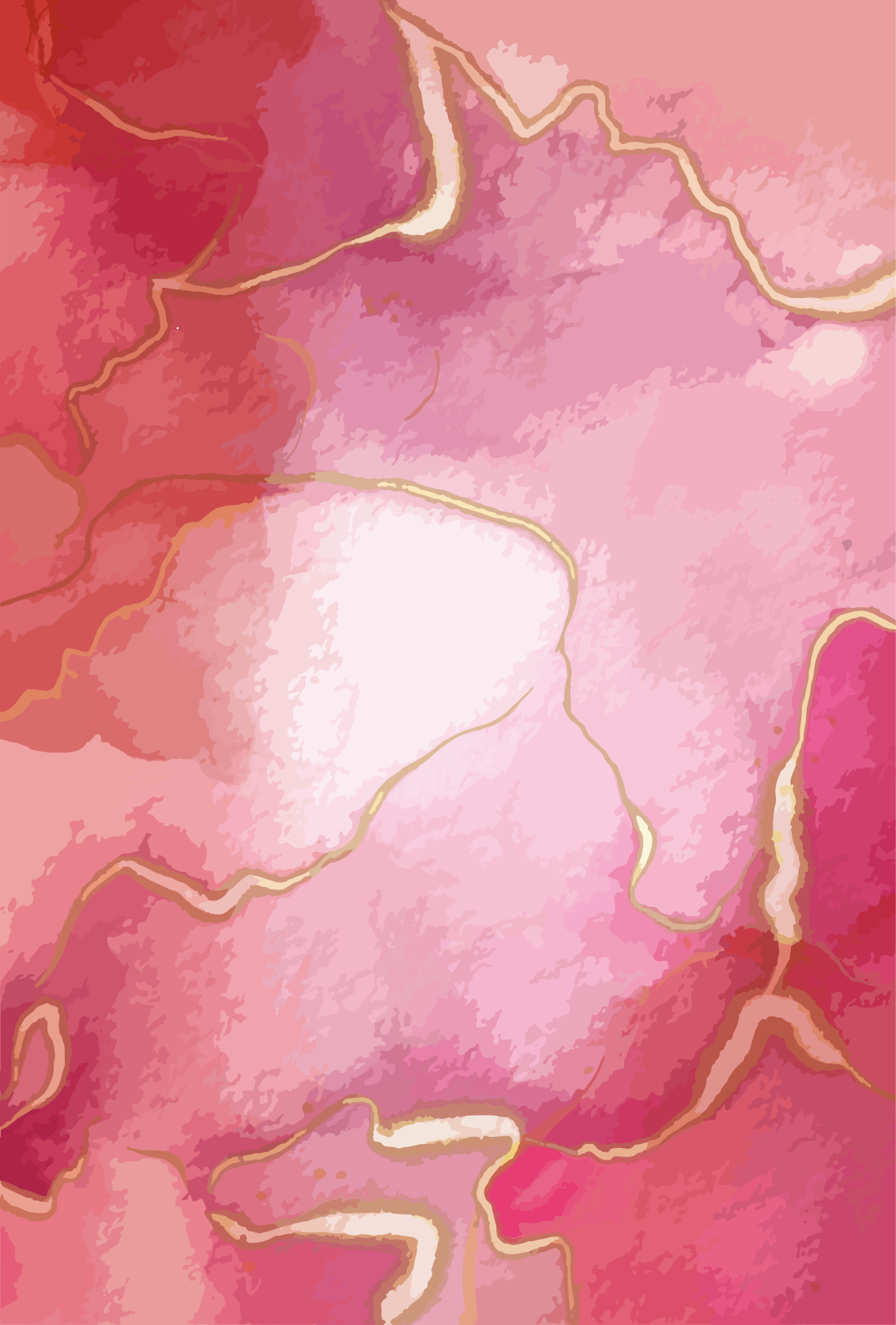 Modern vinyl carpet in pink and gold marble effect - TenStickers