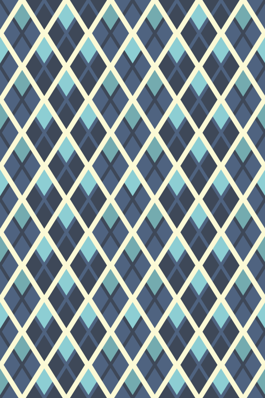 Texture vinyl carpet with abstract multicolored diamonds - TenStickers