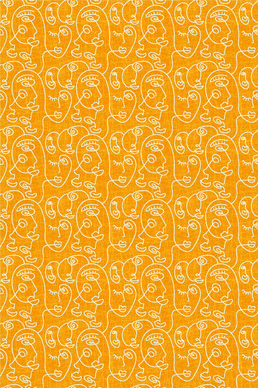 Texture vinyl carpet abstract orange women design - TenStickers