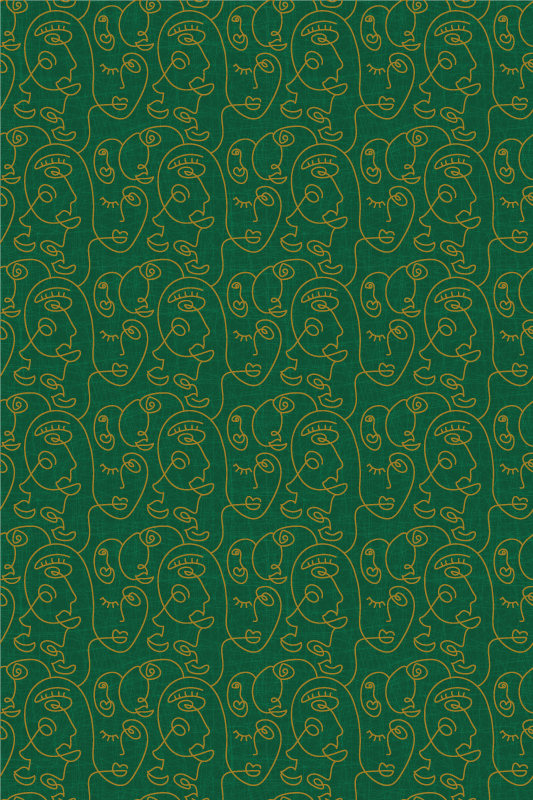 Texture vinyl carpet abstract green women design - TenStickers