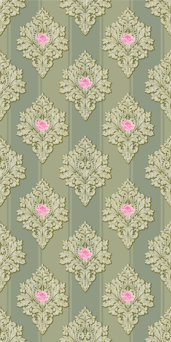 Vintage vinyl carpet in french green pattern - TenStickers