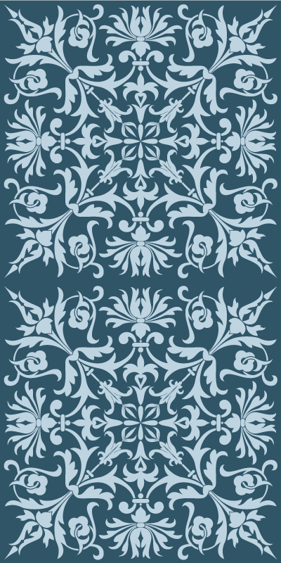 Vintage vinyl carpet in french provincial blue design - TenStickers