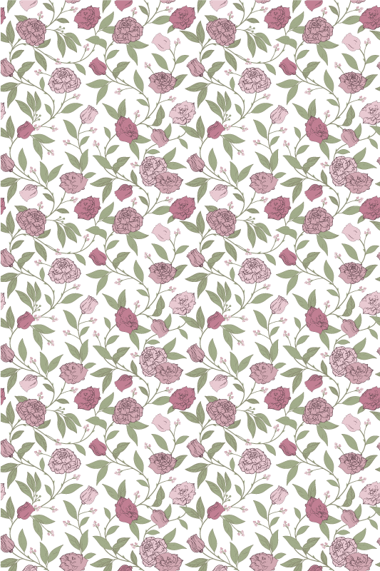 Vintage vinyl carpet pale pink vintage roses - TenStickers