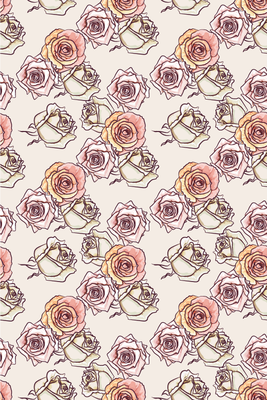 Vintage vinyl carpet roses pattern english style - TenStickers