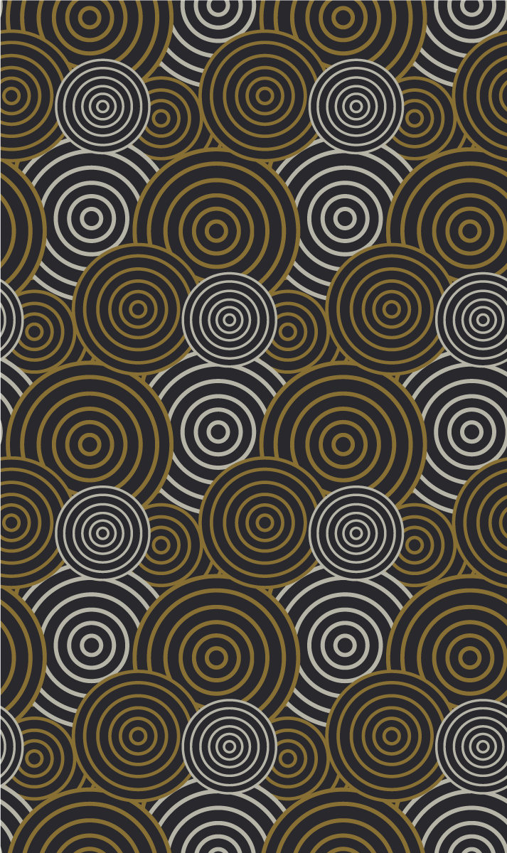 Vintage vinyl carpet with circular line patterns - TenStickers
