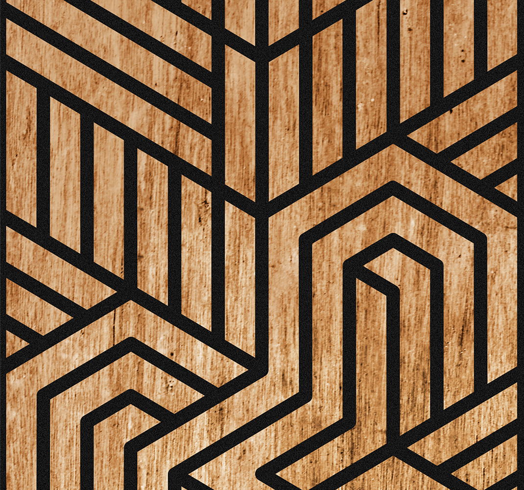 Texture vinyl carpet in wooden geometry design - TenStickers
